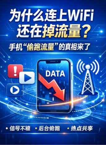 为什么连上WiFi还在掉流量?手机“偷跑流量”的真相来了