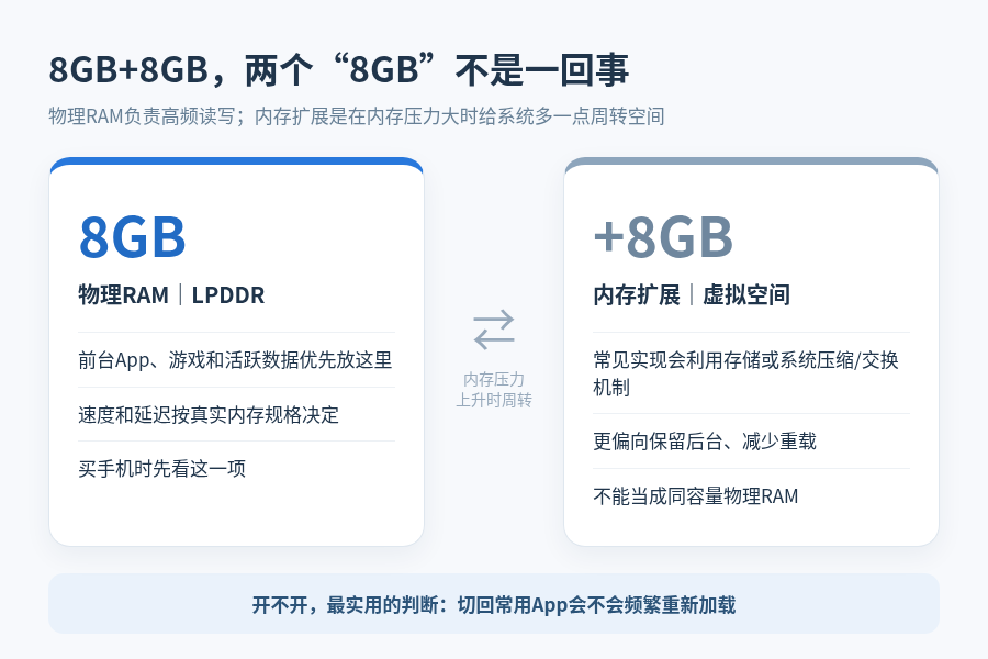 手机显示“16GB+16GB”，真的等于32GB吗？内存扩展到底要不要开